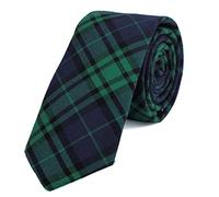 DonDon cravatta stretta a righe e a quadri da uomo 6 cm cotone - verde blu scuro