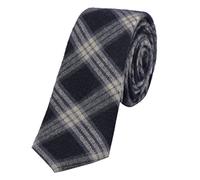 DonDon cravatta stretta da uomo 6 cm cotone - blu scuro-crema a scacchi