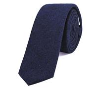 DonDon cravatta stretta da uomo 6 cm cotone - blu scuro-nero