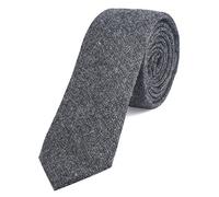 DonDon cravatta stretta da uomo 6 cm cotone - nero-grigio