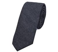DonDon cravatta stretta da uomo 6 cm effetto jeans cotone - blu marino