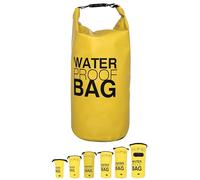 DonDon Dry Bag Borsa Impermeabile da 2l, 5l, 10l, 15l, 20l, 30l con Tracolla - Giallo 15 Litri