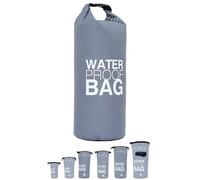DonDon Dry Bag Borsa Impermeabile da 2l, 5l, 10l, 15l, 20l, 30l con Tracolla - Grigio 30 Litri