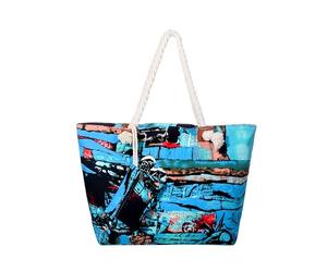 DonDon Grande borsa da spiaggia idrorepellente con cerniera Borsa a tracolla Shopper Abstract Art