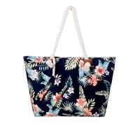 DonDon Grande borsa da spiaggia idrorepellente con cerniera Borsa a tracolla Shopper Hawaiian Flower