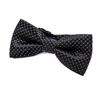 DonDon Papillon bambino e Ragazzo Ragazzi annodato e regolabile 9 x 4,5 cm nero lucido con punti d'argento