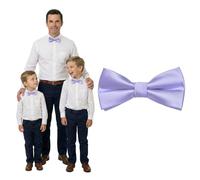 DonDon Papillon bambino ragazzi neonati e uomo effetto seta Lilla, preannodato e regolabile in lunghezza in poliestere - accessorio festivo per matrimoni, comunioni e cerimonie