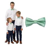 DonDon Papillon bambino ragazzi neonati e uomo effetto seta Verde pistacchio, preannodato e regolabile in lunghezza in poliestere - accessorio festivo per matrimoni, comunioni e cerimonie