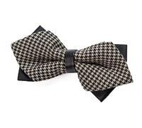 DonDon Papillon da uomo pizzo vintage con cinturino già collegato e regolabile beige-nero