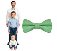 DonDon Papillon uomo bambino o neonato Verde pistacchio opaco, preannodato e regolabile in lunghezza in gabardine di cotone - accessorio elegante per matrimoni, comunioni e cerimonie