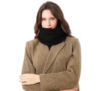 DonDon sciarpa Donna invernale scaldacollo sciarpa di lana Sciarpa lavorata a maglia - Nero