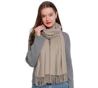 DonDon Sciarpa Donna Invernale Sciarpa Inverno Scialle Stola morbida e calda 185 x 65 cm - beige