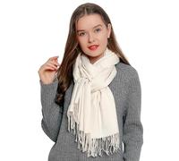 DonDon Sciarpa Donna Invernale Sciarpa Inverno Scialle Stola morbida e calda 185 x 65 cm - crema