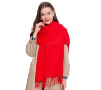 DonDon Sciarpa Donna Invernale Sciarpa Inverno Scialle Stola morbida e calda 185 x 65 cm - rosso