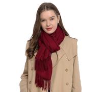 DonDon Sciarpa Donna Invernale Sciarpa Inverno Scialle Stola morbida e calda 185 x 65 cm - rosso scuro