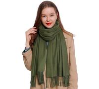 DonDon Sciarpa Donna Invernale Sciarpa Inverno Scialle Stola morbida e calda 185 x 65 cm - verde scuro
