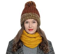 DonDon Sciarpa Donna Invernale Sciarpa Tubo Sciarpa di lana Inverno Loop Tube - giallo