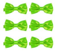 DonDon Set da 6 papillon da uomo 12 x 6 cm già legato e infinitamente regolabile Neon verde