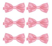 DonDon Set da 6 papillon da uomo 12 x 6 cm già legato e infinitamente regolabile Rosa