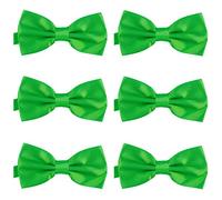 DonDon Set da 6 papillon da uomo 12 x 6 cm già legato e infinitamente regolabile Verde