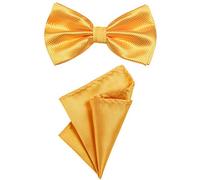 DonDon Set da uomo due pezzi con pochette e papillon coordinati e regolabili giallo