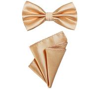 DonDon Set da uomo due pezzi con pochette e papillon coordinati e regolabili oro