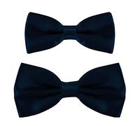 DonDon set papillon abbinati padre-figlio, già annodati e regolabili - Blu Marino
