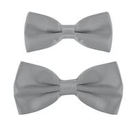 DonDon set papillon abbinati padre-figlio, già annodati e regolabili - Grigio
