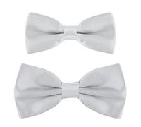 DonDon set papillon abbinati padre-figlio, già annodati e regolabili - Grigio Chiaro