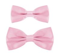 DonDon set papillon abbinati padre-figlio, già annodati e regolabili - Rosa