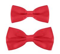 DonDon set papillon abbinati padre-figlio, già annodati e regolabili - Rosso