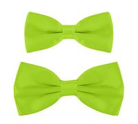 DonDon set papillon abbinati padre-figlio, già annodati e regolabili - Verde Neon