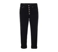 Dondup - Koons - Pantaloni in velluto multirighe bottoni gioiello - - Jeans - Donna - Nero - W29