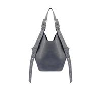 Dondup - Small Split Leather Hobo Bag - -Bags -Donna -Blu -ONE SIZE