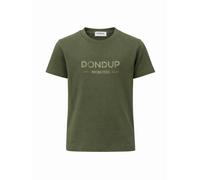 Dondup T-shirt bambino in cotone con logo verde militare