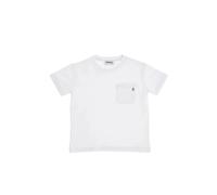 Dondup T-shirt bambino in jersey con taschino bianco