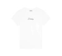 Dondup - T-shirt girocollo con ricamo logo a contrasto - -Tops -Donna -Bianco -L