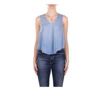 Dondup - Top con Logo Posteriore - - Tops - Donna - Blu - M