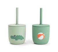 Done By Deer Confezione Da 2 Bicchieri Con Cannucce Silicone Playground