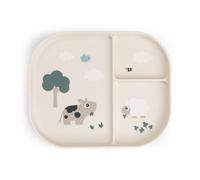 Done by Deer Foodie - Piatto per bambini e neonati, con scomparti, antiscivolo, senza BPA, 100% polipropilene per uso alimentare, 22 x 18 x 2 cm