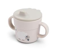 Done by Deer Foodie - Tazza per imparare a bere Tiny farm beige, 2 in 1, con manico e tazza con coperchio, tazza per becco, 100% PP, anello di tenuta: 100% silicone, tutti i pezzi di qualità