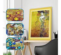 DonElton Pittura con diamanti 5D - Gustav Klimt Adele - Kit completo per Diamond Painting forma speciale Fai da te - Senza Cornice - 40 x 50 cm