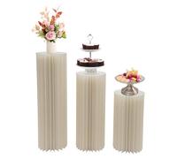 Donened - 3 vasi di cartone da matrimonio, a forma di colonna, pieghevole, con piastre in PVC, espositore cilindrico, 60 cm, 80 cm, altezza 100 cm, vasi di cartone per matrimoni, feste, giardini