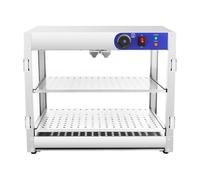 Donened - Banco caldo, vetrina riscaldante, sala da pranzo, 800 W, 2 piani, scalda cibo commerciale, intervallo di temperatura da 30 °C a 85 °C, per mense panetterie, caffetterie
