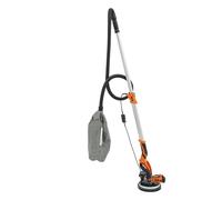 Donened - Levigatrice per pannelli a secco con LED e sacchetto di raccolta della polvere, 1250 W, 6 marce, 800-1800 giri/min, manico telescopico fino a 2,2 m, per lucidatura e levigatura