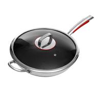 Donened - Padella da 32 cm con coperchio, padella antiaderente, manico in acciaio inox, per tutti i piani cottura, compresi quelli a induzione, facile da pulire
