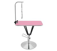 Donened - Tavolo per la cura degli animali domestici, tavolo per la cura dei cani, regolabile in altezza, pieghevole, in acciaio inox, idraulico, sollevabile, 80 x 50 x 85 cm (rosa)