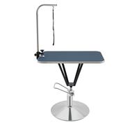 Donened - Tavolo per la cura degli animali domestici, tavolo per la cura dei cani, regolabile in altezza, pieghevole, in acciaio inox, idraulico, sollevabile, 80 x 50 x 85 cm (blu)
