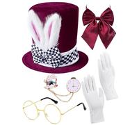 Donetuer Cappello magico da coniglietto pasquale, per Halloween, Pasqua, cosplay, mago, accessorio per costume, Set-f, Large