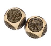 DONFAMDS 2 Palline da Massaggio in Ottone 38mm per Ginnastica e Relax, Design Elegante, Migliora la Destrezza delle Dita, per Casa e Palestra